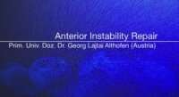 Anterior Instability Repair in Shoulder Arthroscopy