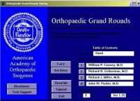 Orthopaedic Grand Rounds: Hand